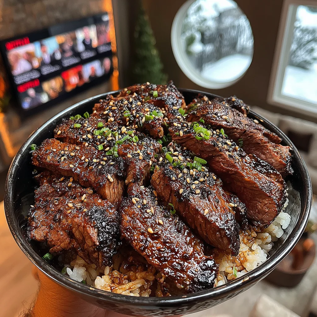 Toasted Sesame and Sichuan Peppercorn-Crusted Hanger Steak with Scallion-Ginger Infusion