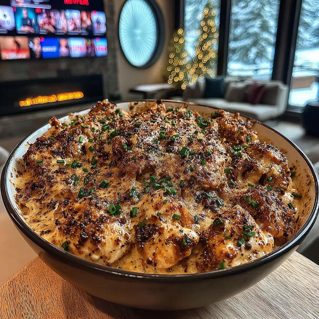 Truffle-Scented Wild Mushroom Parmesan Smothered Chicken with Snipped Chives