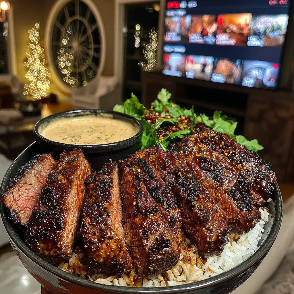 Turmeric and Ginger-Crusted Skirt Steak with Saffron-Yogurt Sauce