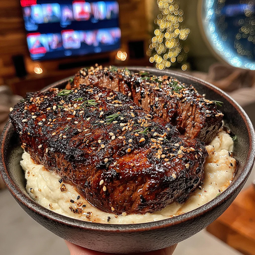 Anise Seed and Lime-Zest Crusted Top Sirloin with Horseradish-Mustard Compound Butter
