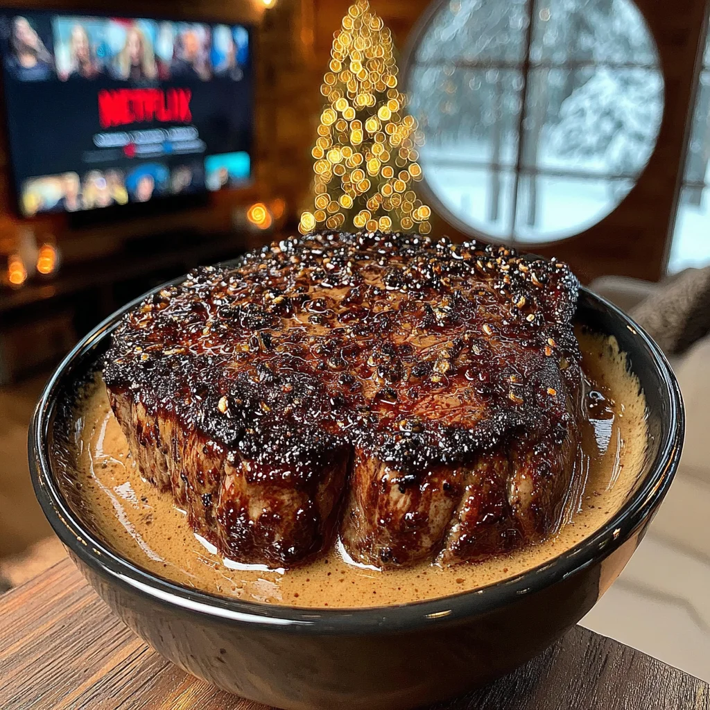 Burnt Leek and Kumquat-Crusted Filet Mignon with Rosemary-Infused Honey Butter
