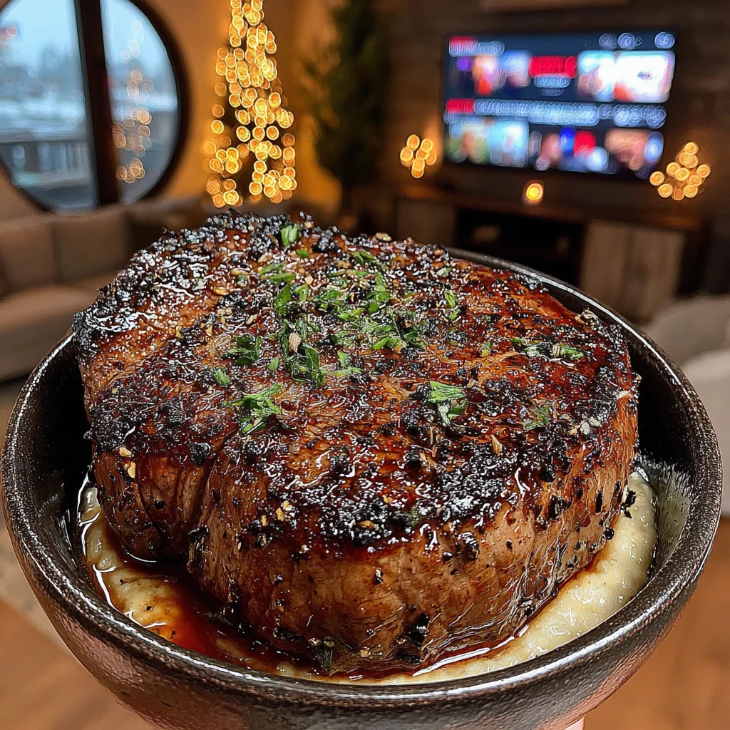 Burnt Pearl Onion and Key Lime-Crusted Top Sirloin with Truffle-Salt Butter