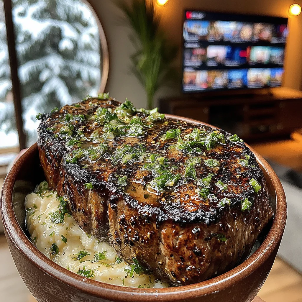 Burnt Spring Onion and Key Lime-Crusted Sirloin with Jalapeño-Cilantro Butter