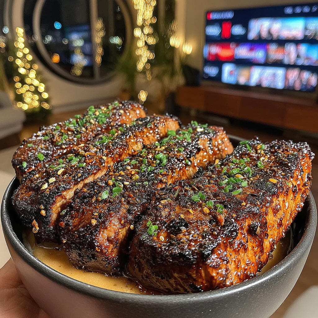 Charred Red Onion and Calamansi-Crusted Flat Iron with a Savory-Infused Honey Butter