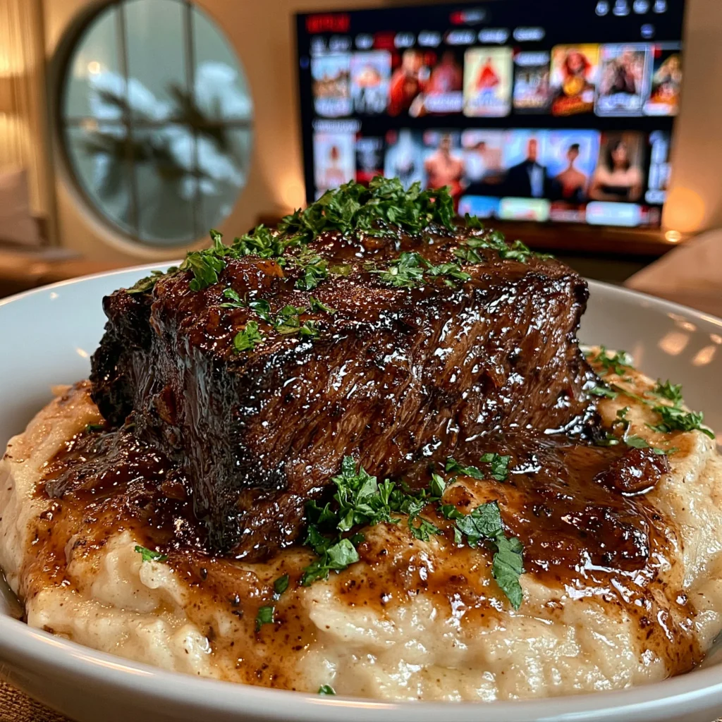 Honey-Balsamic Braised Garlic and Sage Chuck Roast with a Velvety Celeriac & Potato Gravy