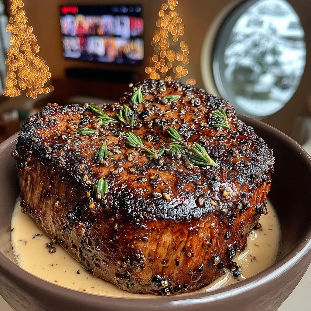 Juniper Berry and Pomelo-Crusted Filet Mignon with Pine-Infused Compound Butter