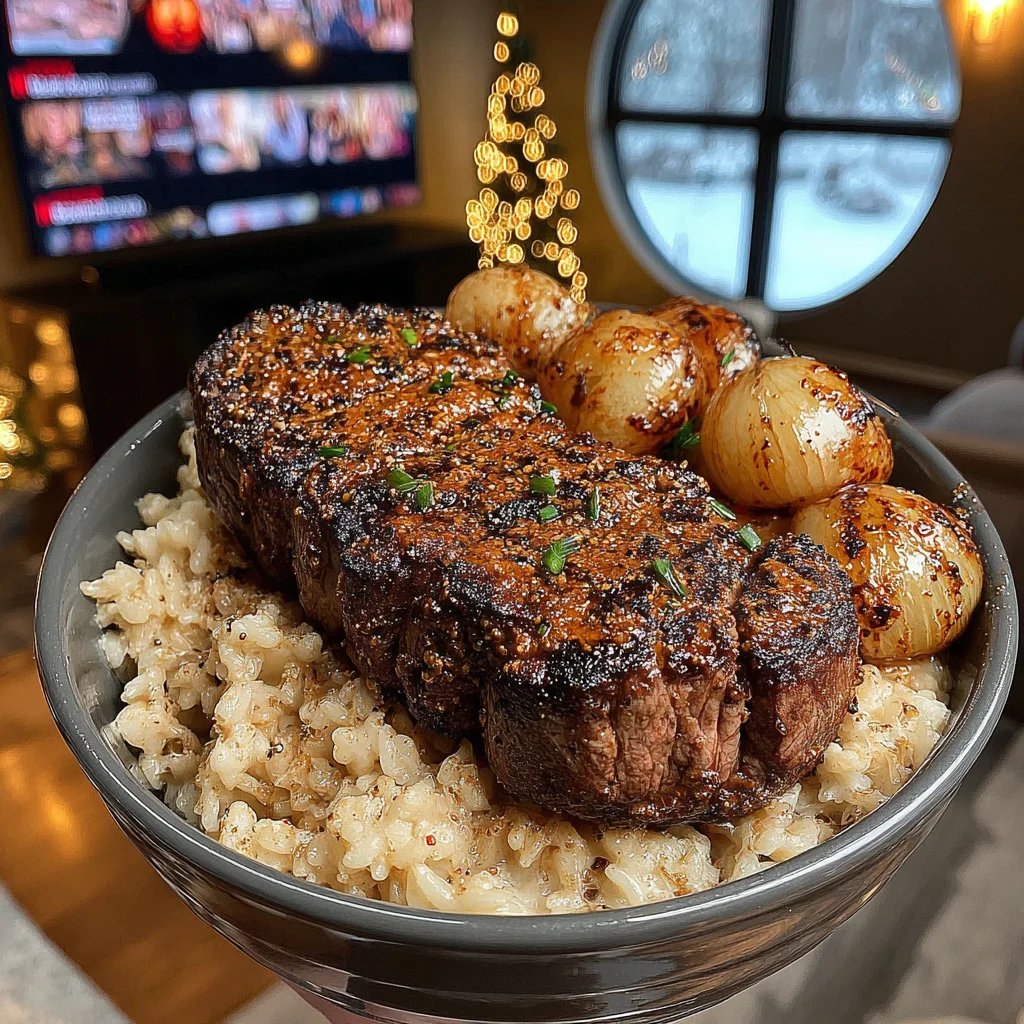 Roasted Pearl Onion and Key Lime-Crusted Top Sirloin with Smoked Paprika Butter