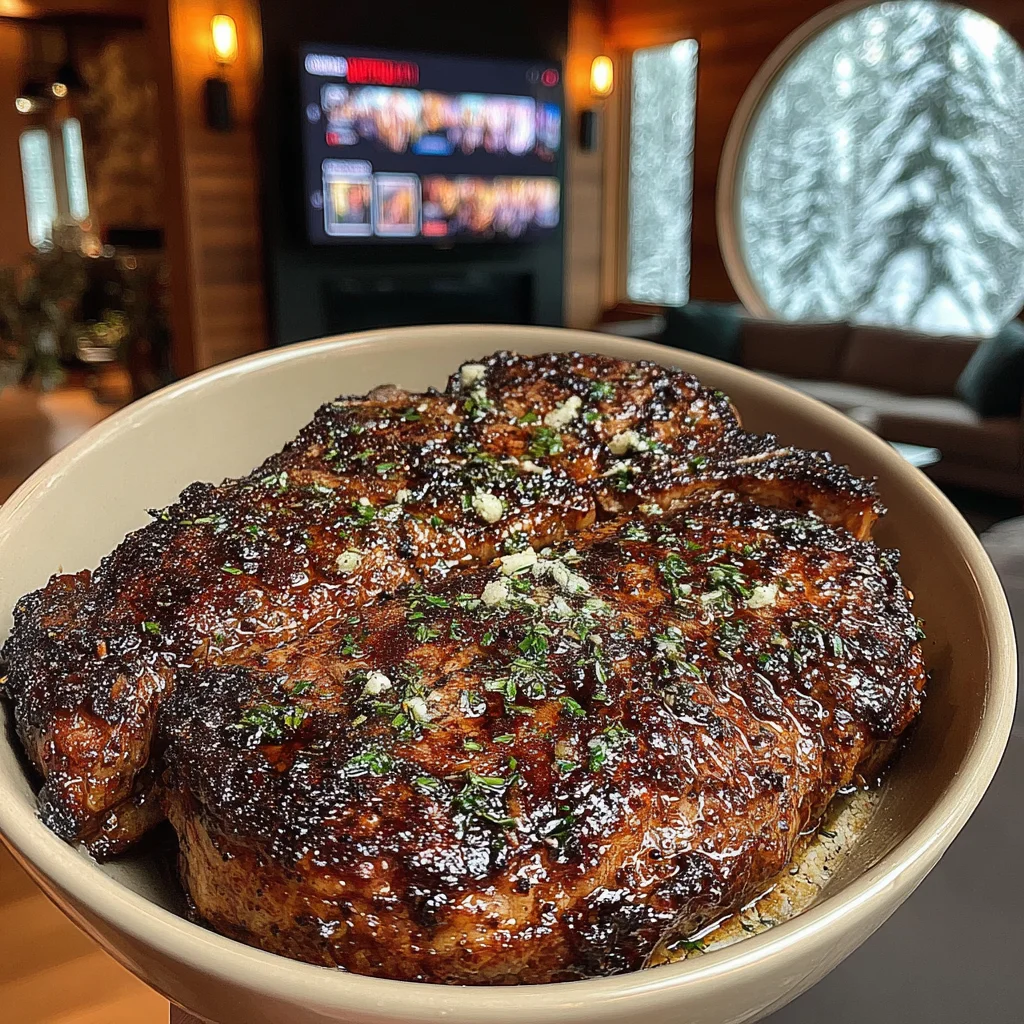 Star Anise and Grapefruit-Crusted Ribeye with Ginger-Shallot Compound Butter