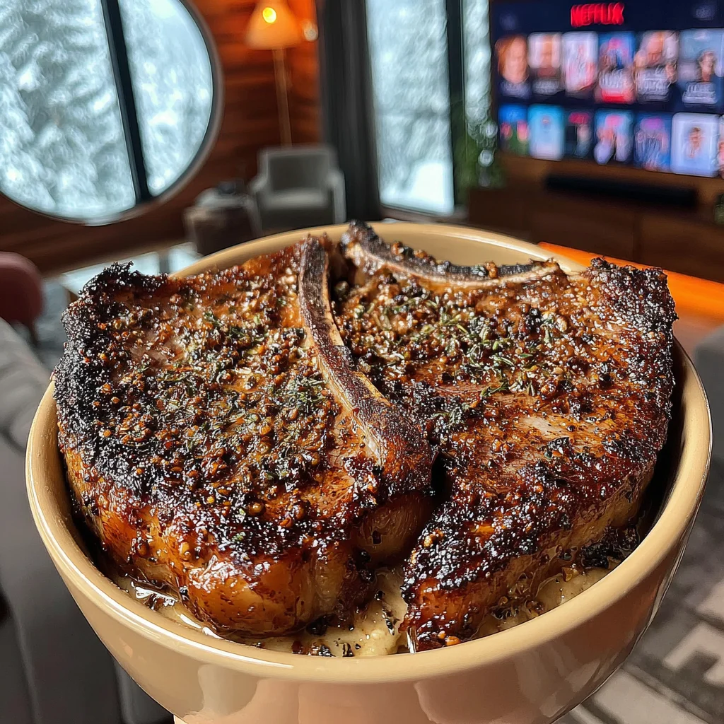 Toasted Fennel and Orange-Crusted Ribeye with Tarragon-Shallot Butter