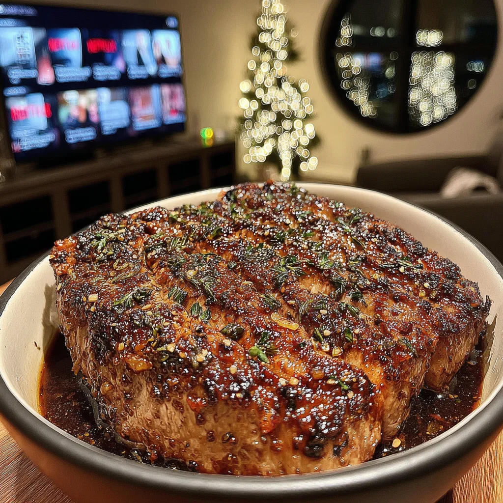 Toasted Spring Onion and Thyme-Crusted Sirloin with a Brown Butter & Balsamic-Shallot Reduction