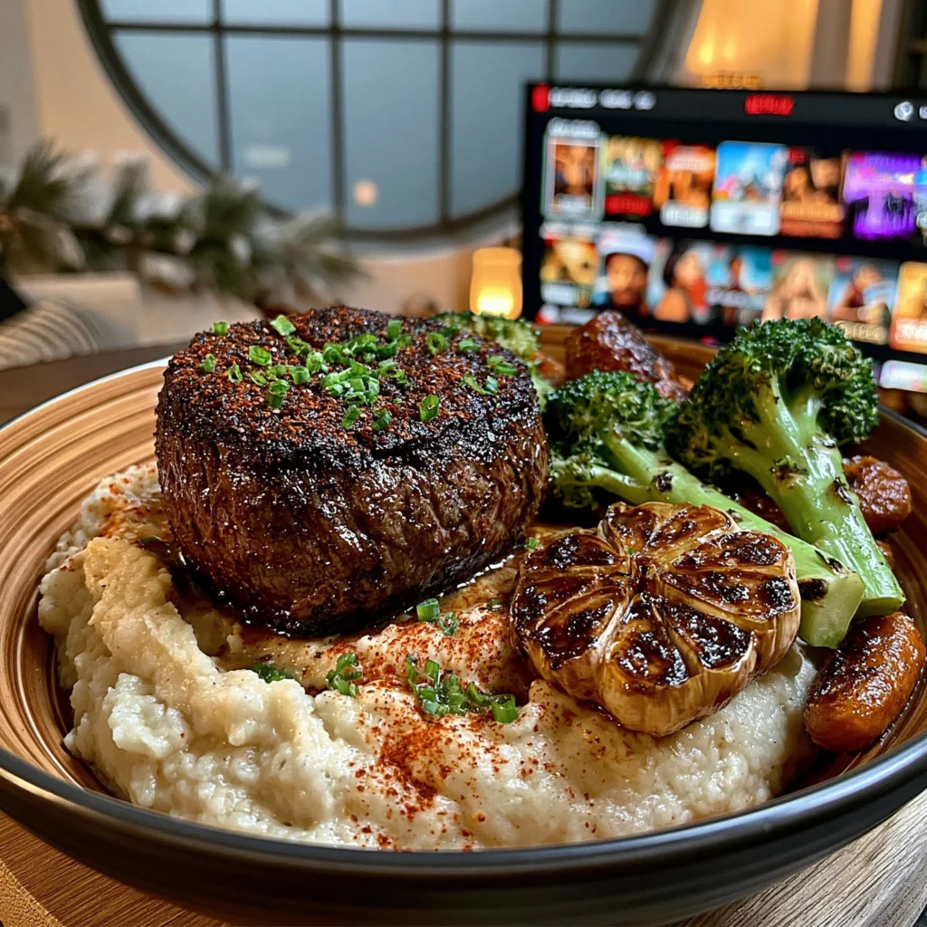 Crispy Garlic and Crushed Allspice-Crusted Filet Mignon with a Smoked Paprika Butter