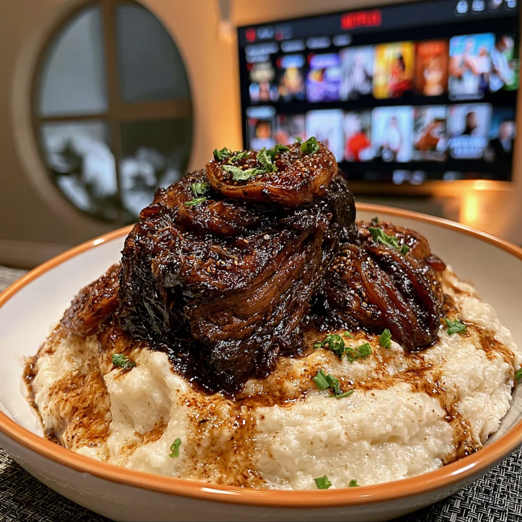 Fig-Balsamic Braised Leek and Sage Chuck Roast with a Smooth Rutabaga & Brown Butter Purée