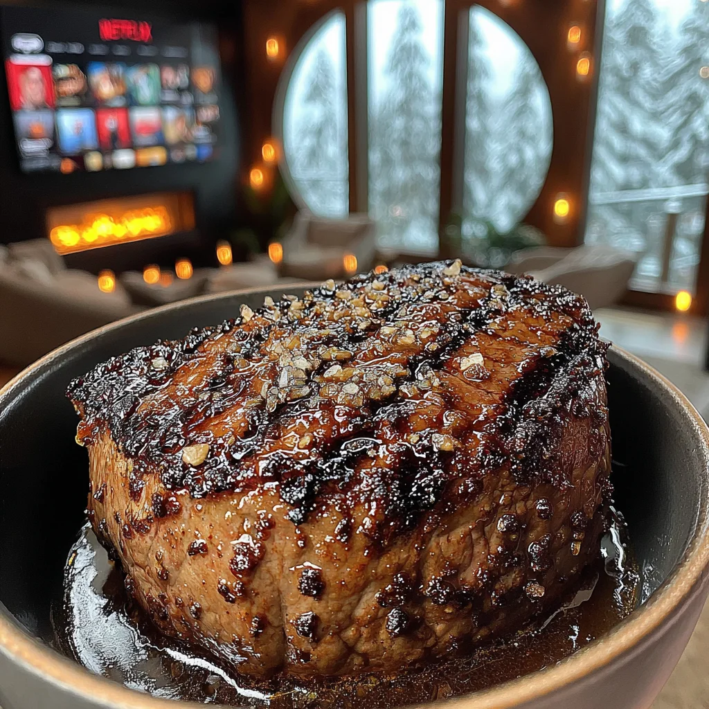 Toasted Cocoa and Chipotle-Crusted Filet Mignon with a Roasted Shallot and Lime Butter