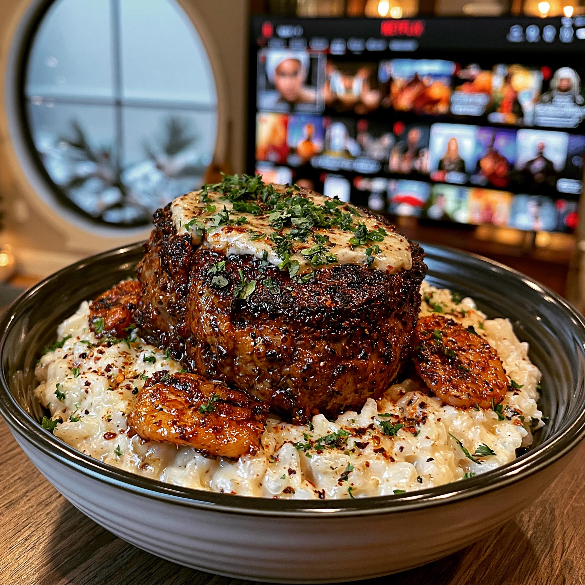 Toasted Cumin and Smoked Paprika-Crusted Filet Mignon with a Lime-Infused Herb Butter