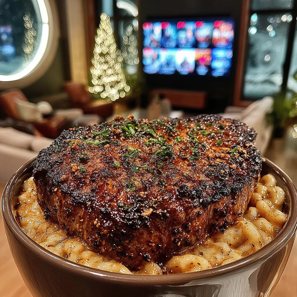 Crispy Garlic and Tarragon-Crusted Ribeye with a Porcini Mushroom Compound Butter