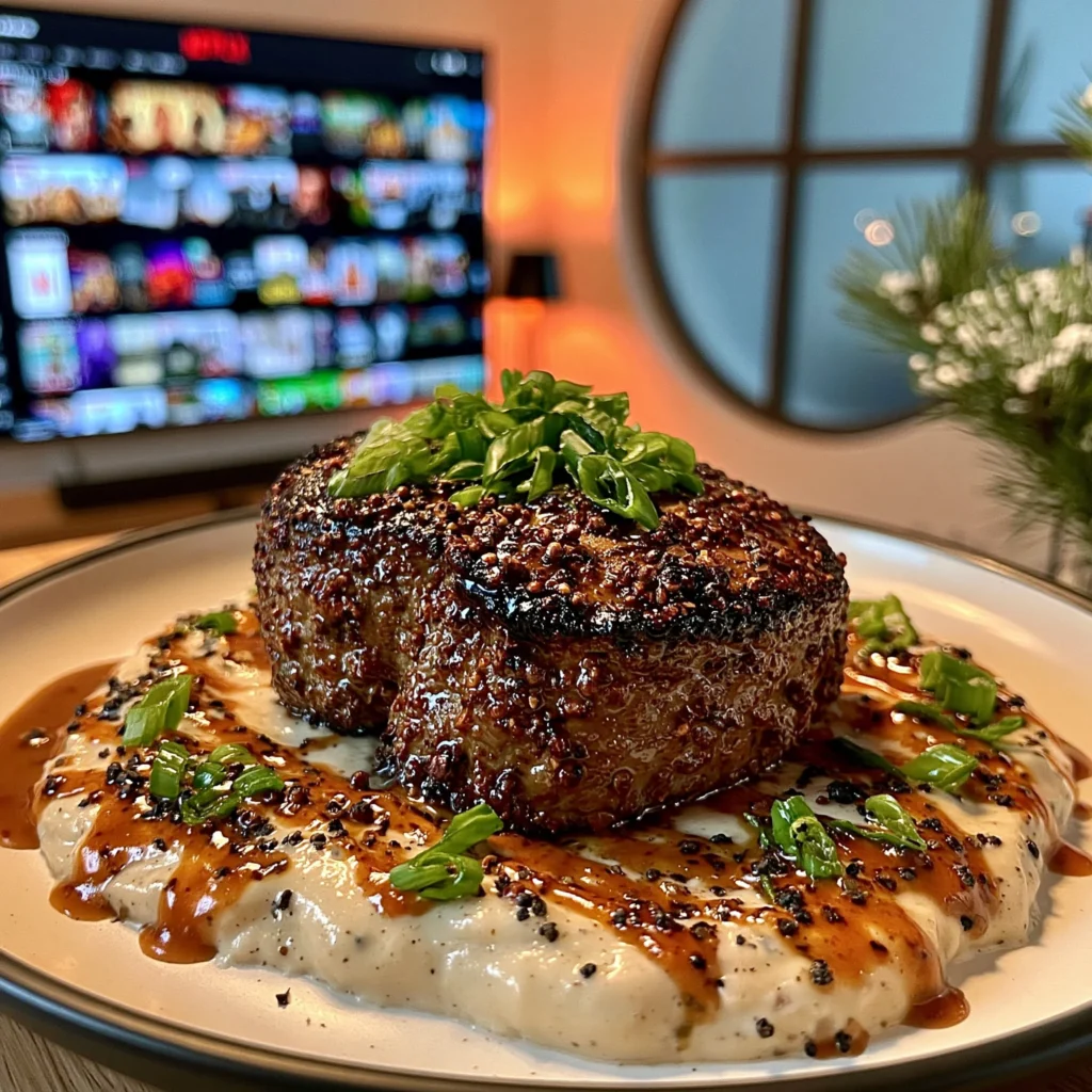 Crushed Pink Peppercorn and Coriander-Crusted Tenderloin with Whipped Bone Marrow Butter