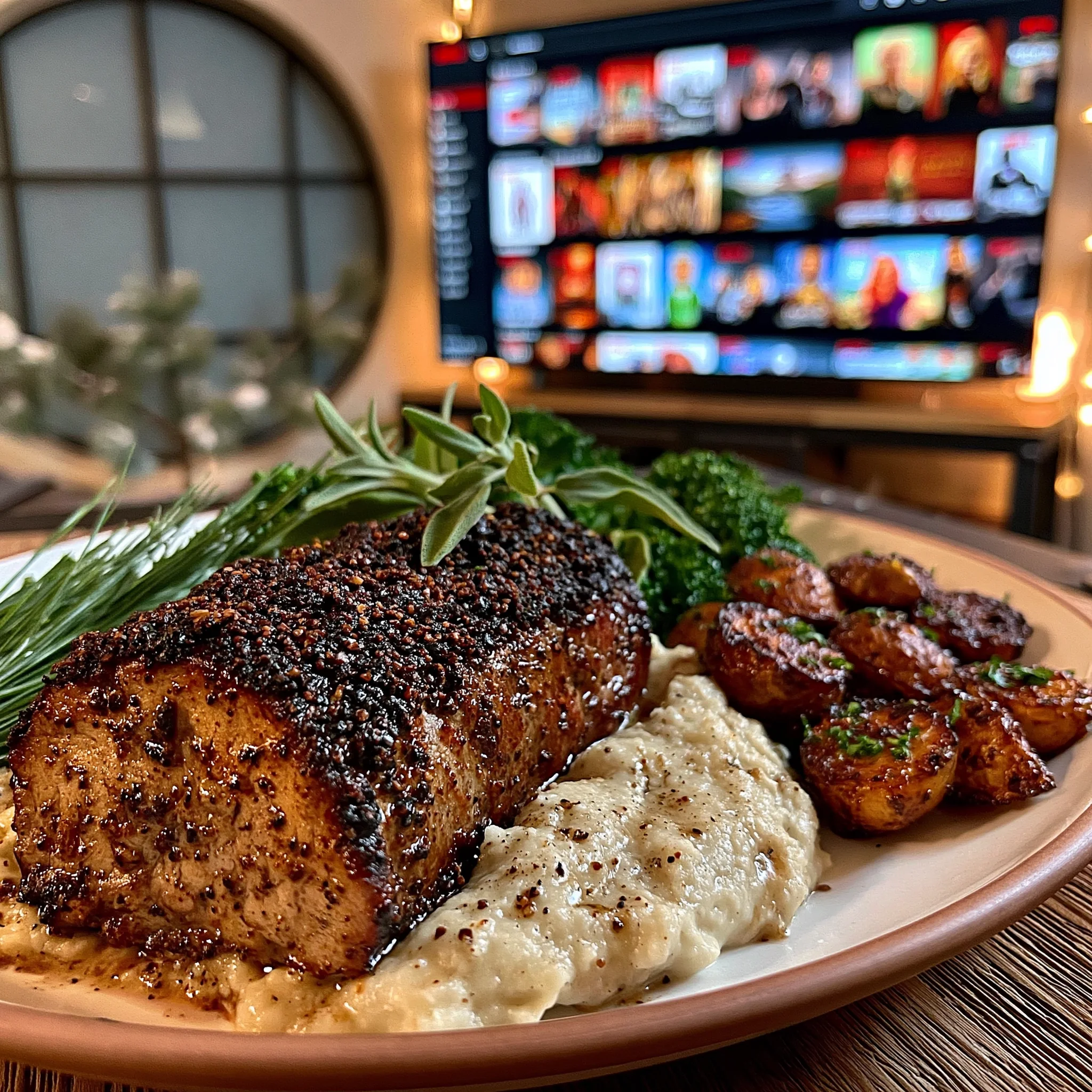 Espresso and Toasted Coriander-Crusted Beef Tenderloin with Browned Sage Butter