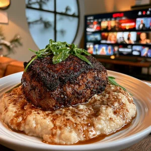 Toasted Coriander and Preserved Lemon Zest-Crusted Filet Mignon with a Brown Butter Tarragon Reduction