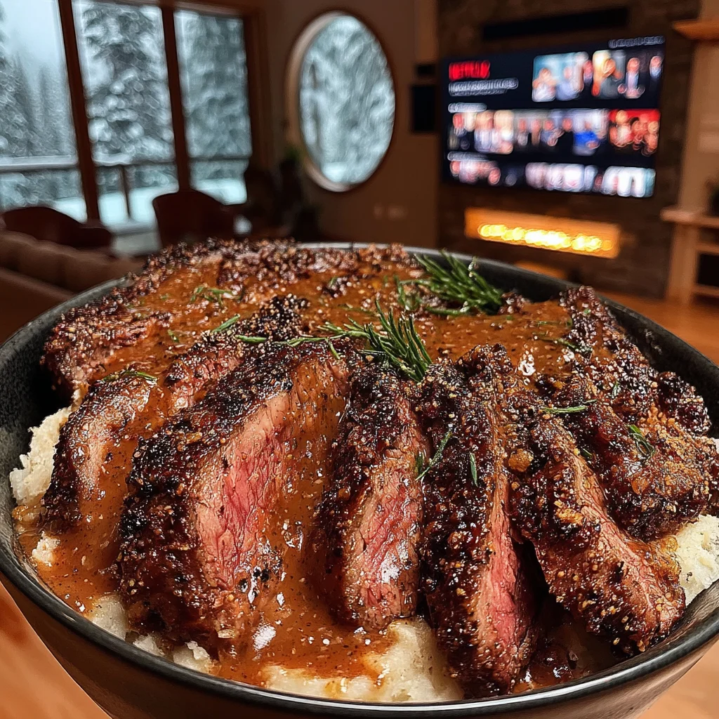 Toasted Walnut and Cracked Mustard Seed-Crusted Prime Rib with a Rich Smoked Paprika Gravy