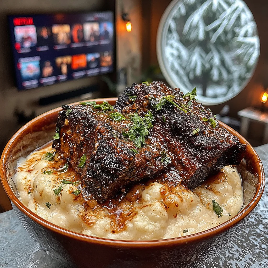 Slow-Braised Cardamom and Clove Beef Short Ribs with a Silky Roasted Cauliflower Gravy