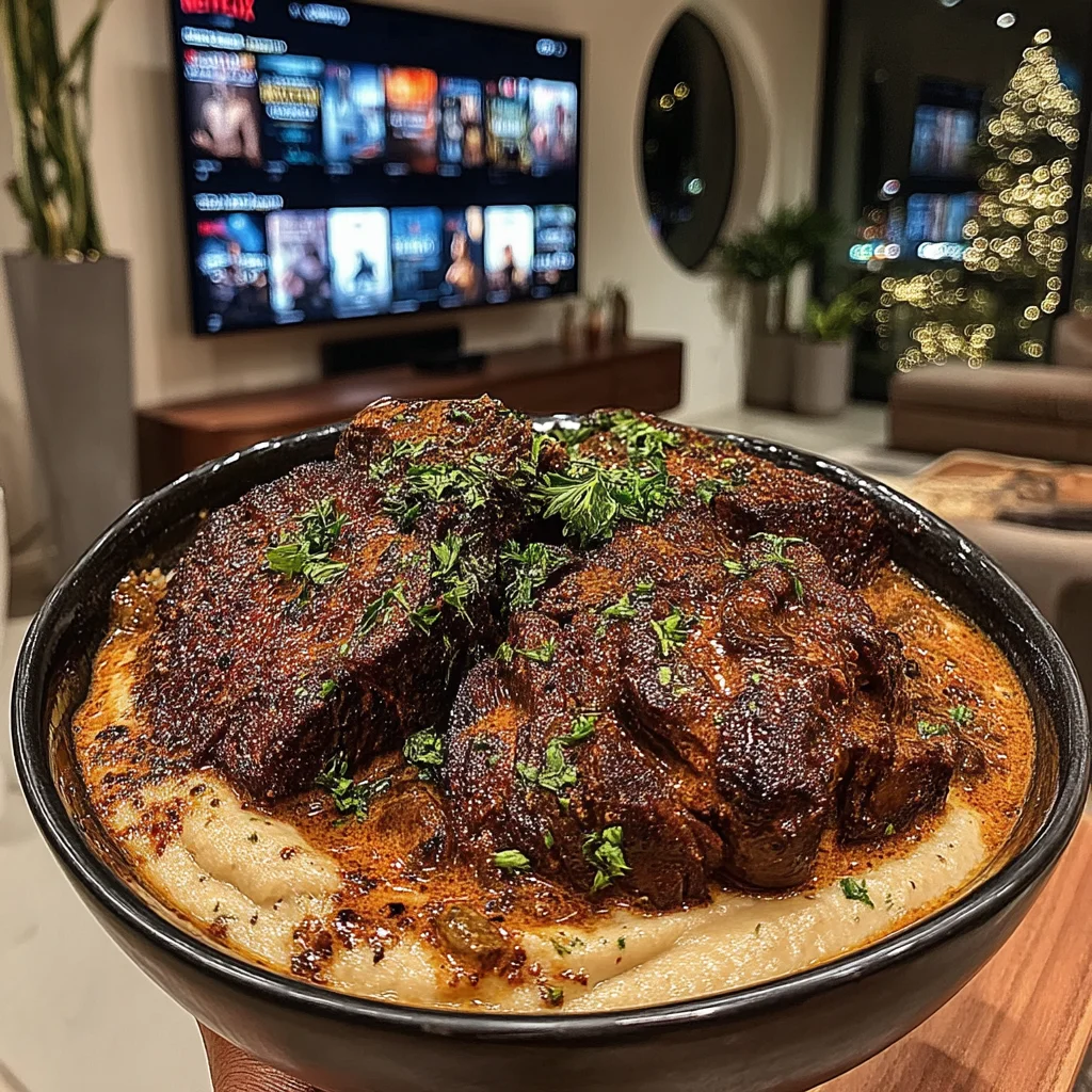 Slow-Braised Turmeric and Fennel Beef Cheeks with a Silky Roasted Cauliflower Gravy