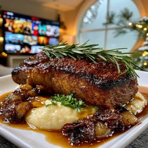 Smoked Paprika and Rosemary-Crusted New York Strip with Caramelized Garlic Butter