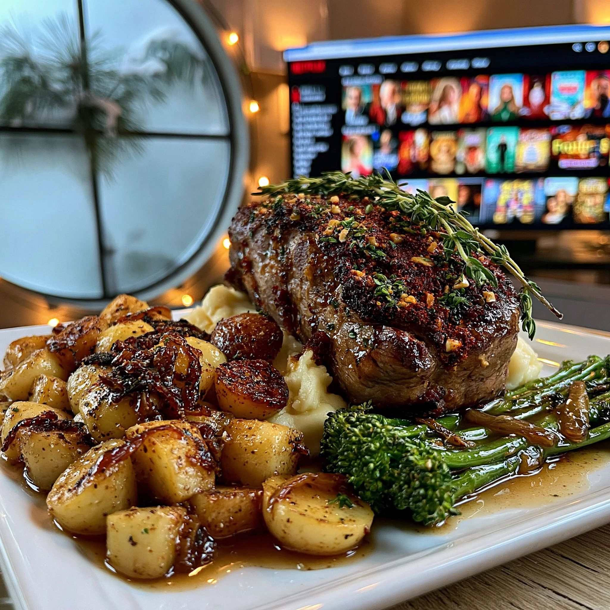 Smoked Paprika and Thyme-Crusted Tenderloin with Caramelized Shallot Compound Butter
