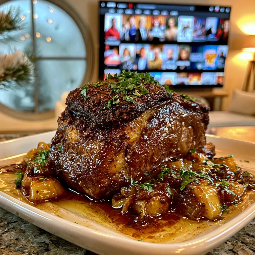 Toasted Coriander and Cracked Cardamom-Crusted Prime Rib with Caramelized Leek Butter