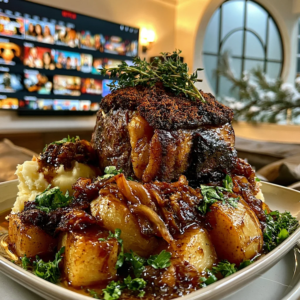 Toasted Coriander and Smoked Paprika-Crusted Prime Rib with Browned Shallot Confit Butter