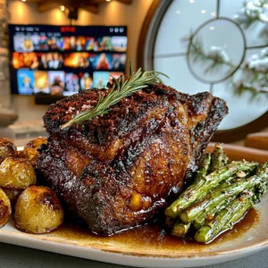 Toasted Coriander and Smoked Paprika-Crusted Prime Rib with Charred Garlic Butter